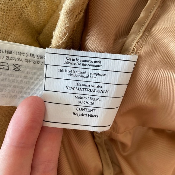 Abercrombie & Fitch Tan Caramel Brown Beige Puffer Jacket Hooded Winter Coat XS - Picture 16 of 16